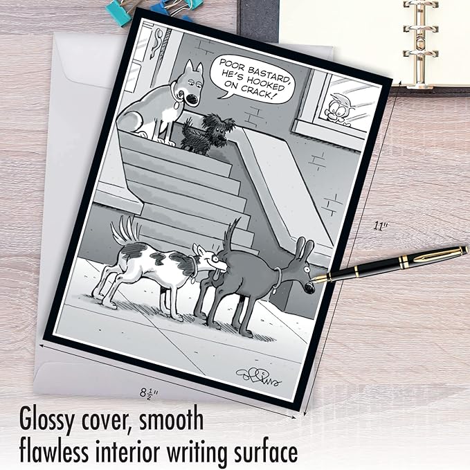 NobleWorks Jumbo Funny Birthday Greeting Card From Us 8.5 x 11 Inch with Envelope (1 Pack) Oversize Jumbo Bday Hooked on Crack J7902BDG-US