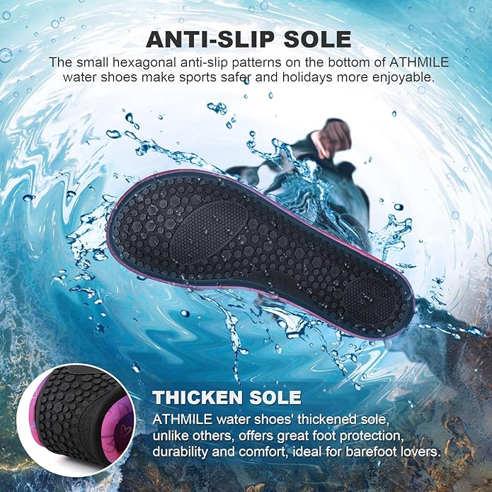 Water Shoes for Women Men Quick-Dry Aqua Socks Swim Beach Barefoot Yoga Exercise Wear Sport Accessories Pool Camping Must Haves Adult Youth Size