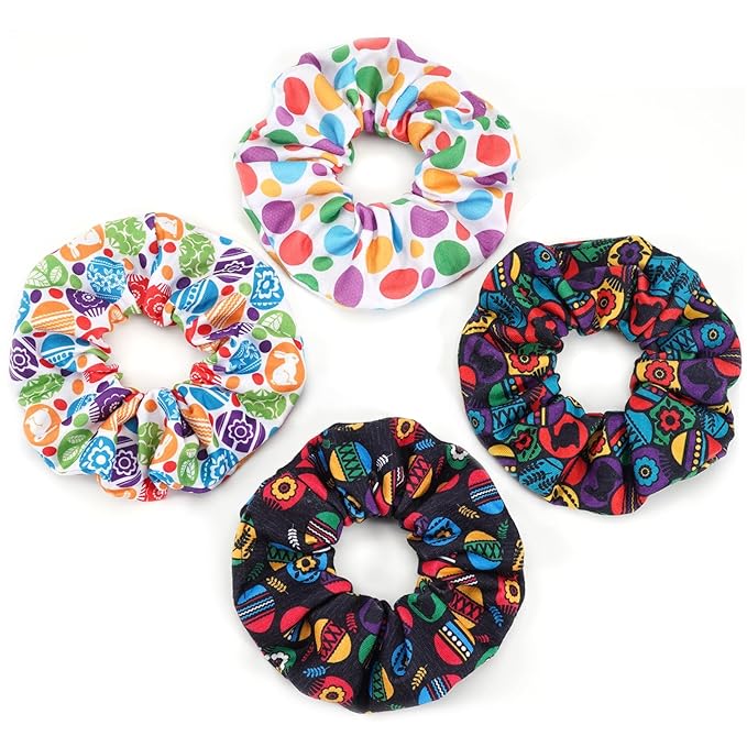 Easter Hair Ties for Women Girls Rabbit Bunny Ear Hair Scrunchies Easter Egg Elastic Hair Bands Spring Flower Hair Tie Accessories Holiday Headwear Outfits Gifts