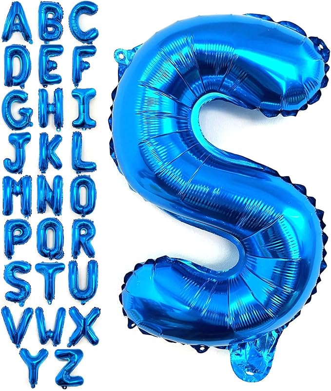 Lovoir 40 Inch Large Blue Letter S Balloons Big Size Jumbo Mylar Foil Helium Balloon for Birthday Party Celebration Decorations Alphabet Blue S