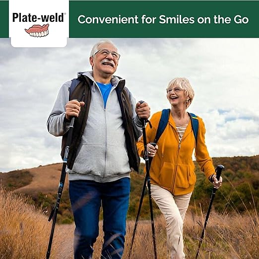 Plate-Weld Temporary Emergency Denture Repair Kit – Repairs Cracks, Breaks and Replaces Loose Teeth in Denture Plates – Easy at-Home Emergency Fix