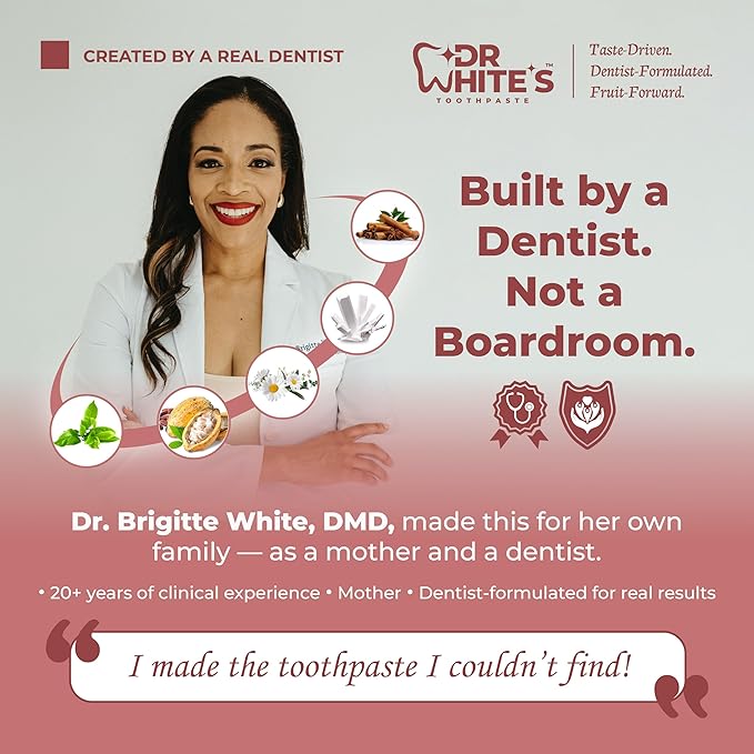 Dr. White’s Signature Flavor Trio – Bloom & Blush | Fluoride-Free Toothpaste with Nano-Hydroxyapatite, Sensitivity Relief, Mint-Free (3-Pack)