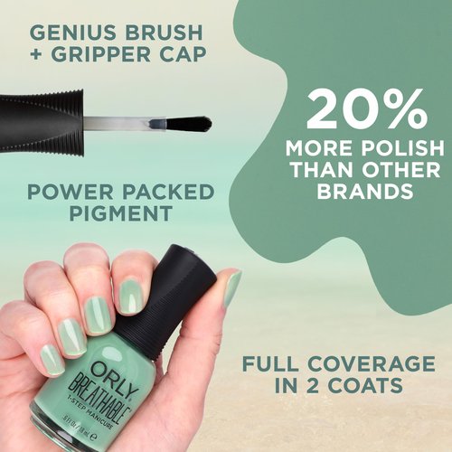Orly Breathable Tide & Seek Nail Polish Collection, 6 Pastel Colors, 1-Step Manicure, 0.6 fl oz Each (Mint green, baby blue, lavender, pink, coral, and peach shades, Pack of 6)
