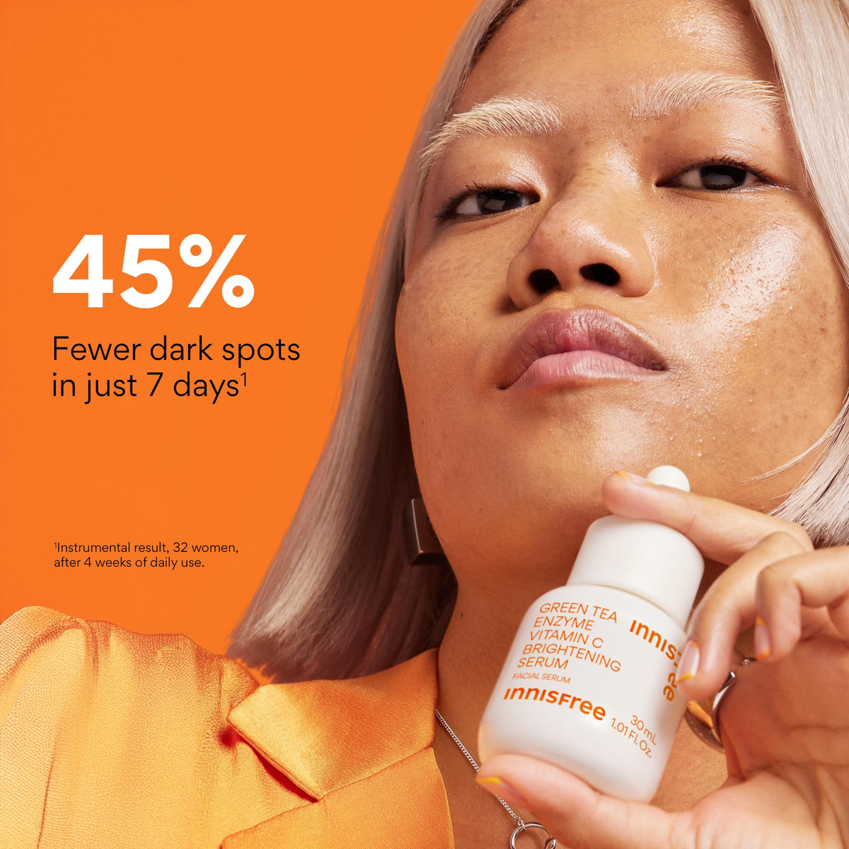 Innisfree Brighten + Protect Set | Korean Skincare Set with Lightweight Broad Spectrum SPF 36 and Brightening Vitamin C Serum for Glow and Dark Spots
