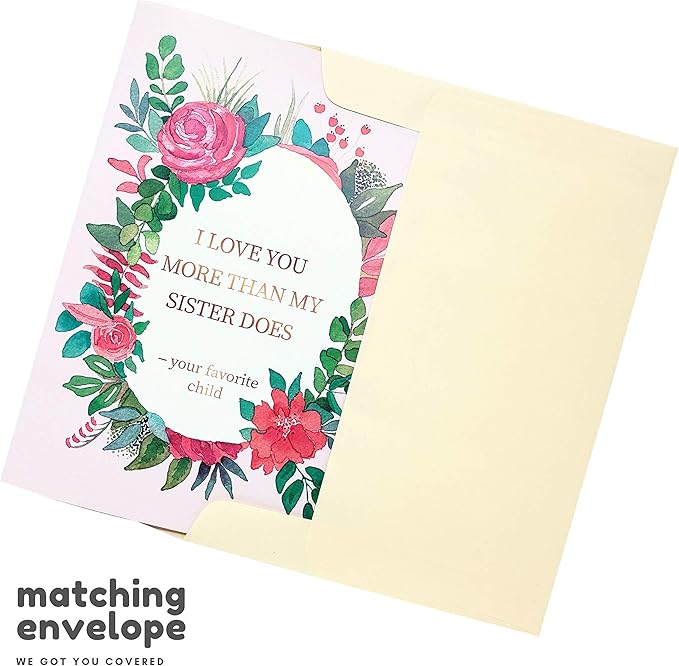 Sleazy Greetings Funny Mothers Day Card From Daughter Son | Cute Happy Birthday Card For Mom | Adult Dirty Humorous Mother’s Day Appreciation Card | More Than My Sister Card
