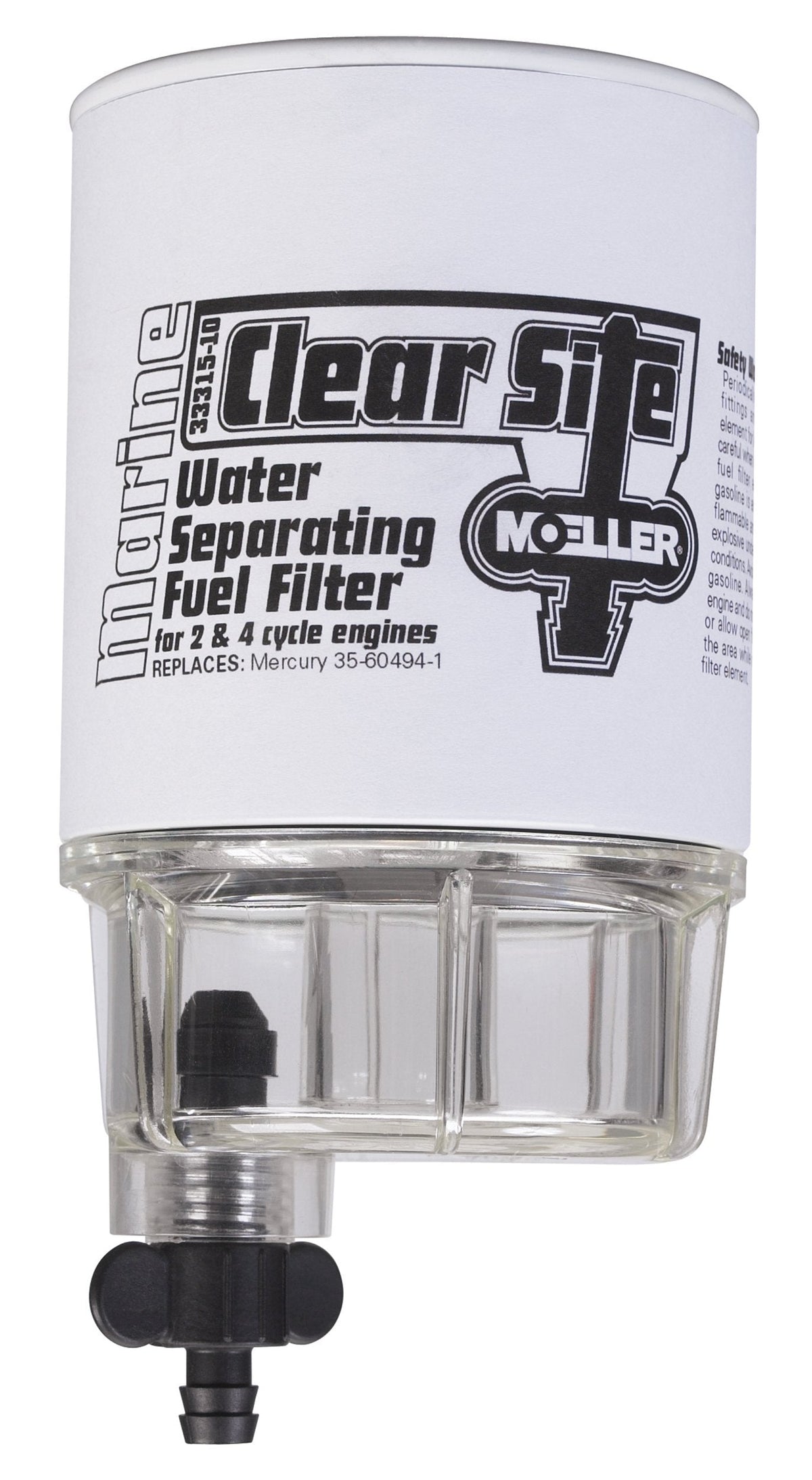 Moeller Clear Site Water Separating Fuel Filter System Replacement Filter and Water Collecting Bowl
