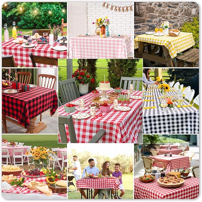 Mulbozy 2 Pcs Checkered Tablecloth Plastic for Birthday Decor, 54 × 108 inches Disposable Black and White Checkered Table Covers for Baby Shower, Race Car Birthday Party Decorations