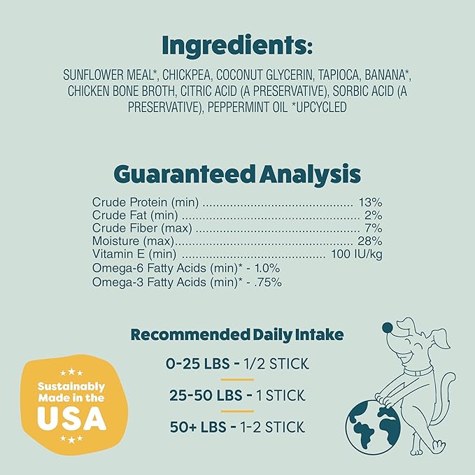 Shameless Pets Dental Treats for Dogs, Banana Bone-Anza - Healthy Dental Sticks with Hip & Joint Support for Teeth Cleaning & Fresh Breath - Chews Free from Grain, Corn & Soy