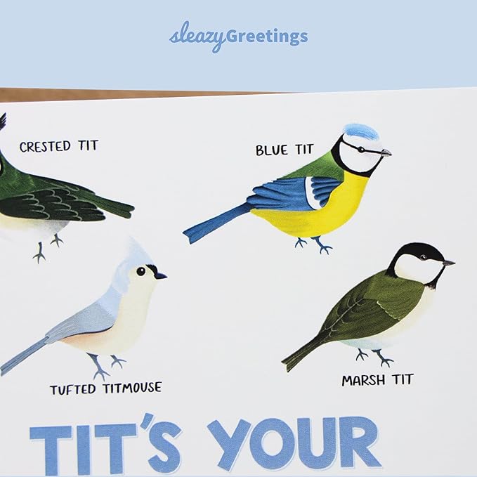 Funny Birthday Card - Bird Watching 'Tits' Your Birthday - Rude & Hilarious for Best Friend, Sister, Husband, or Wife