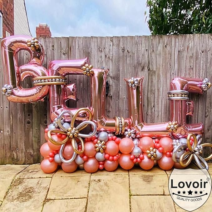 Lovoir 40 Inch Large Rose Gold Letter W Balloons Big Size Jumbo Mylar Foil Helium Balloon for Birthday Party Celebration Decorations Alphabet Rose Gold W