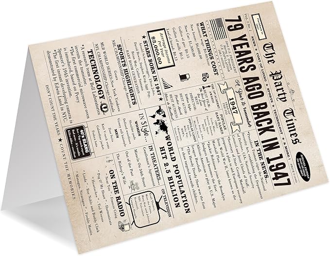Ziwenhu Funny 79th Birthday Card Gifts for Women Men,Jumbo 79th Birthday Card for Dad Mom Grandma Grandpa,Gifts Idea for 79 year old Her Him,Vintage 79th Birthday Decorations
