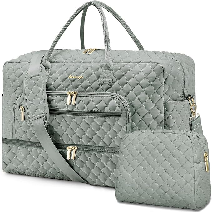 Large Women Travel Duffle Bag - Carry on Overnight Bag Weekend Travel Duffel Tote Bag Yoga Gym Bag with Wet Pocket Toiletry Weekender Overnight Bag for Travel Business Trips Sport Hospital