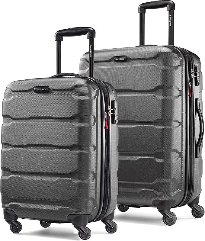 Samsonite Omni PC Hardside Expandable Luggage with Spinner Wheels, Black, 2-Piece Set (20/24)