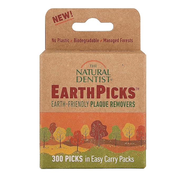 The Natural Dentist Earthpicks Plaque Removers 300 ct, Pocket-Sized Oral Health Solution, Eco-Friendly