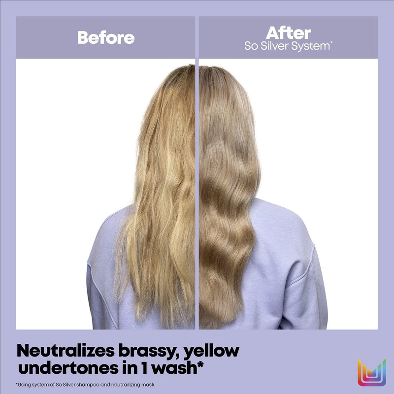MATRIX Total Results So Silver Color Depositing Purple Shampoo For Neutralizing Yellow Tones | Tones Blonde & Silver Hair | For Color Treated Hair
