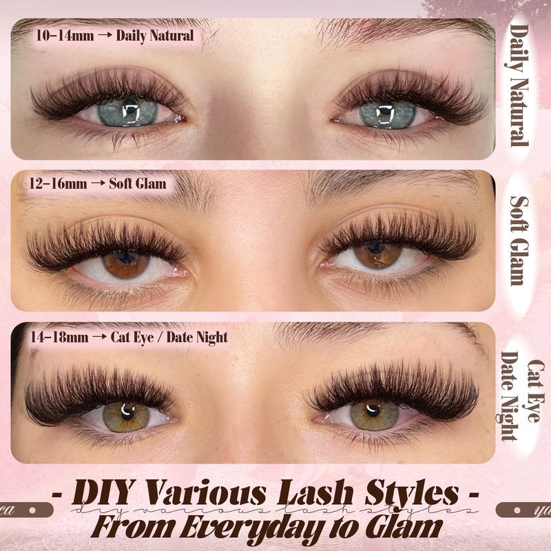 Dark Brown Lash Clusters 80D Fluffy Wispy Volume Cluster Eyelash Extensions D Curl 10–18mm Individual Cluster Lashes 240PCS Brown Eyelash Clusters DIY Lash Extension for Natural Glam Look by Yawamica