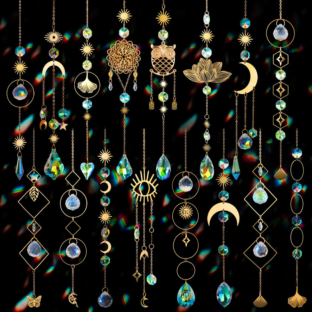 16pcs Crystal Suncatcher, Colorful Suncatchers Sun Catchers Indoor Window