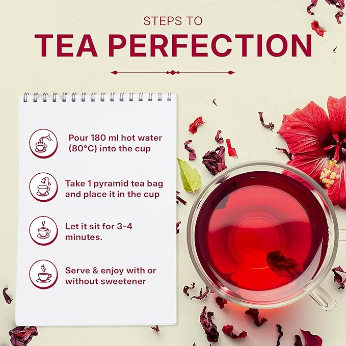 Tealeaf & Co. Sweet Hibiscus Cinnamon Green Tea with Hibiscus, Cinnamon, Stevia & Clove - Green Tea Bags with Fresh Herbs and Spices (Low Caffeine) - 100 Teabags