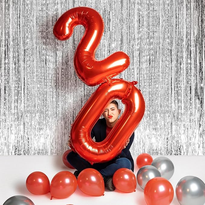 Red Number 9 Balloon 40 Inch, 9 Balloon Number, 9th Birthday Decorations, Red Party Supplies for Boys Girls