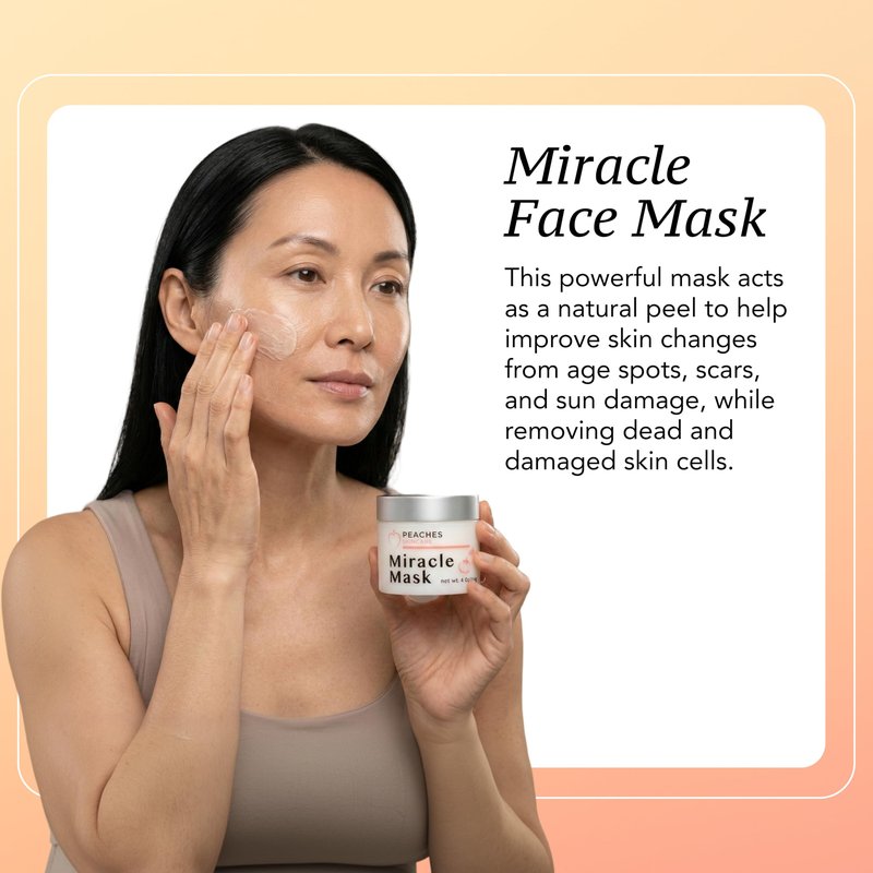 Peaches Skin Care Miracle Mask – Hydrating Face Mask with Beeswax, Avocado Oil and Pumpkin Enzymes – Exfoliating Formula for Smoother-Looking Skin – 1.7 oz