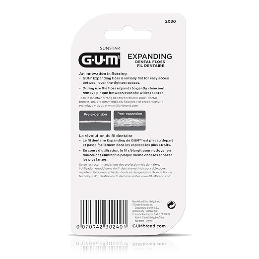 Expanding Dental Floss - Waxed Woven Floss - Effective Plaque Removal for Tight Teeth - Unflavored, 1 Count(Pack of 6)