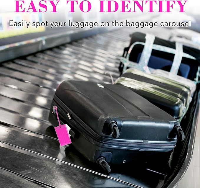 50 Pack Luggage Tags for Suitcases, Airplane Travel Essentials for Flying, International Travel Must Haves, and Luggage Accessories by Sodsay