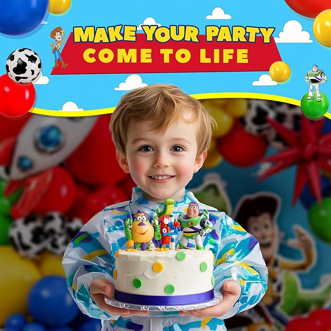 ALL-IN-1 Toy Story Balloons Arch Kit for It's A Boy Story Baby Shower Decorations Theme – Toys Story Balloon Garland Kit with Cloud & Cow Toy Story Balloons for First Boy Story Birthday Party Supplies