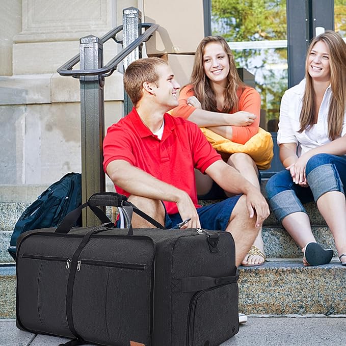 120L Foldable Collapsible Waterproof Travel Duffel Bag for Men and Women with Shoe Compartment