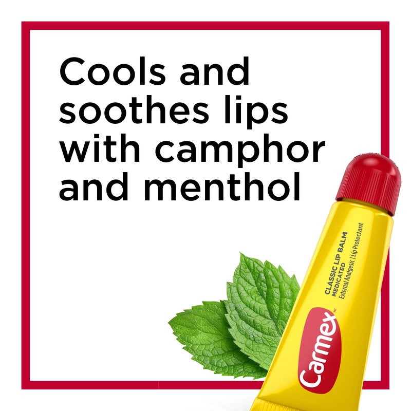 Carmex Classic Medicated Lip Balm Tubes, Lip Moisturizer for Chapped Lips, 12 Count (4 Packs of 3)