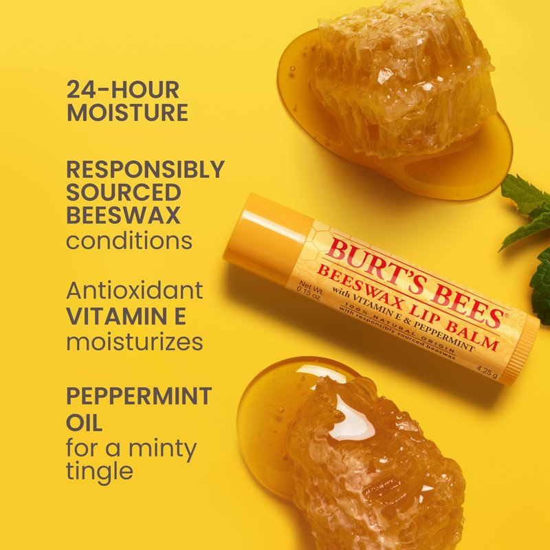 Burt's Bees Lip Balm, Beeswax Bounty, Classic, 4-Pack, 0.15 Oz