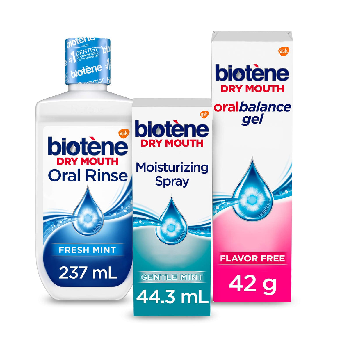 Biotene Dry Mouth Management Oral Rinse, Dry Mouth Spray and Moisturizing Gel - 1 Kit