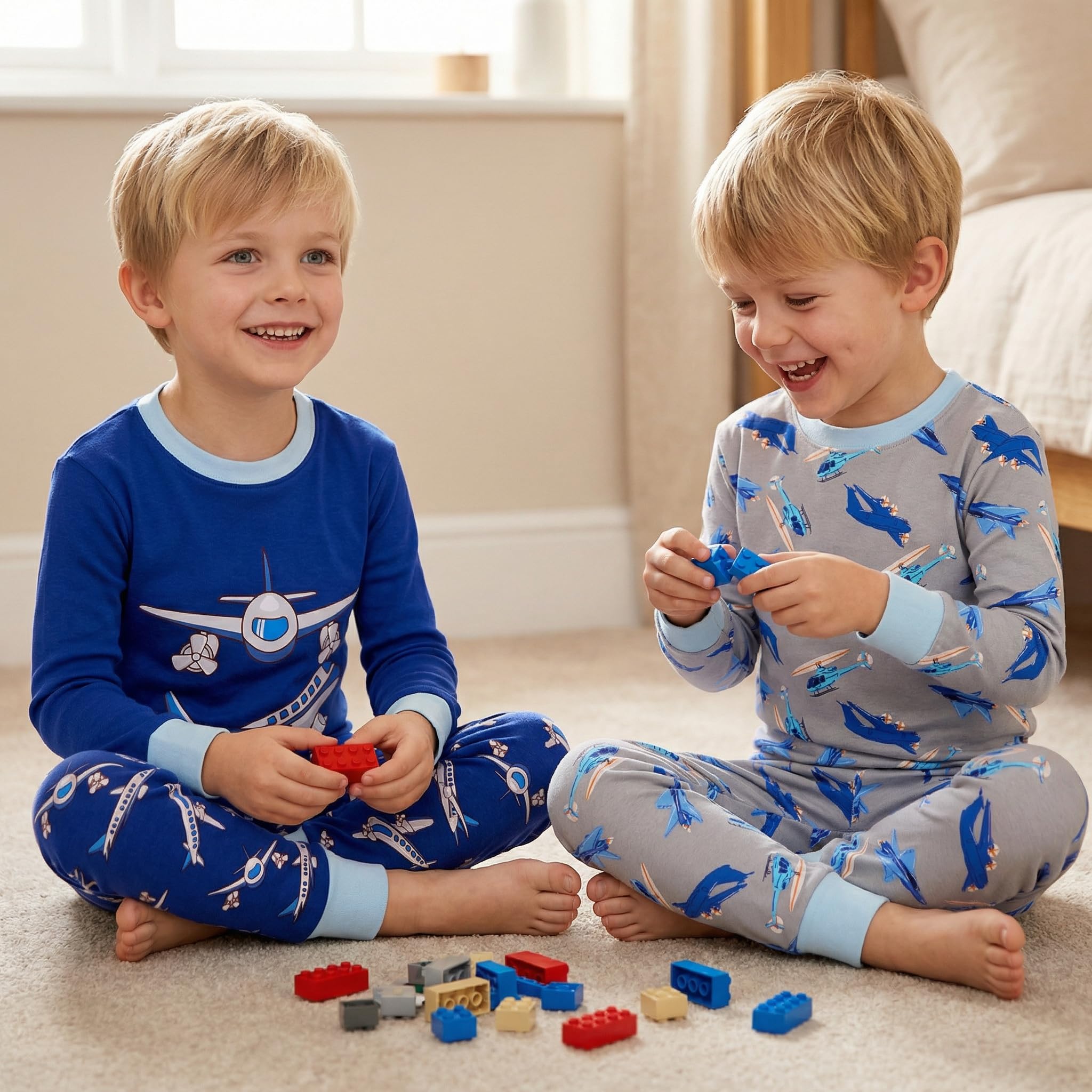 Boys Long Sleeve Pajamas Toddler Kids 100% Cotton Pjs 5t Size 5 Years Old
