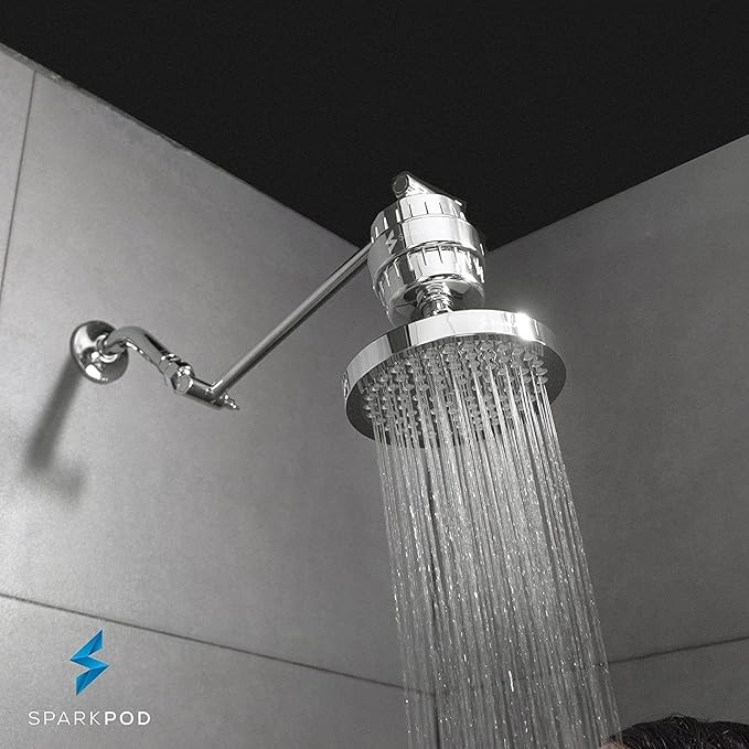 SparkPod High Output Shower Filter Cartridge- Suitable for People with Sensitive and Dry Skin and Scalp, Filters Chlorine and Impurities | 1-min Install (23 Stages, 1 pc)