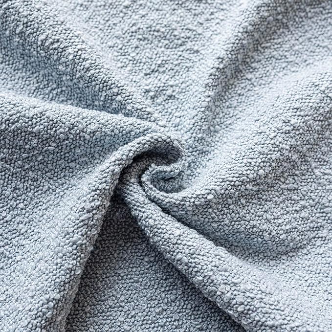 Foindtower Set of 2, Decorative Textured Boucle Throw Pillow Covers Accent Solid Pillow Cases Neutral Soft Cozy Couch Cushion Case for Chair Sofa Bedroom Living Room Home Decor 26 x 26 Inch Light Blue