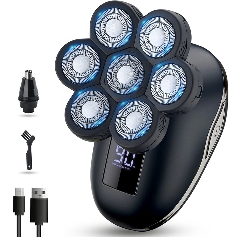 UPTARD Electric Head Shavers for Bald Men, Head Razor for Men with Nose Hair Sideburns Trimmer, LED,Travle Lock