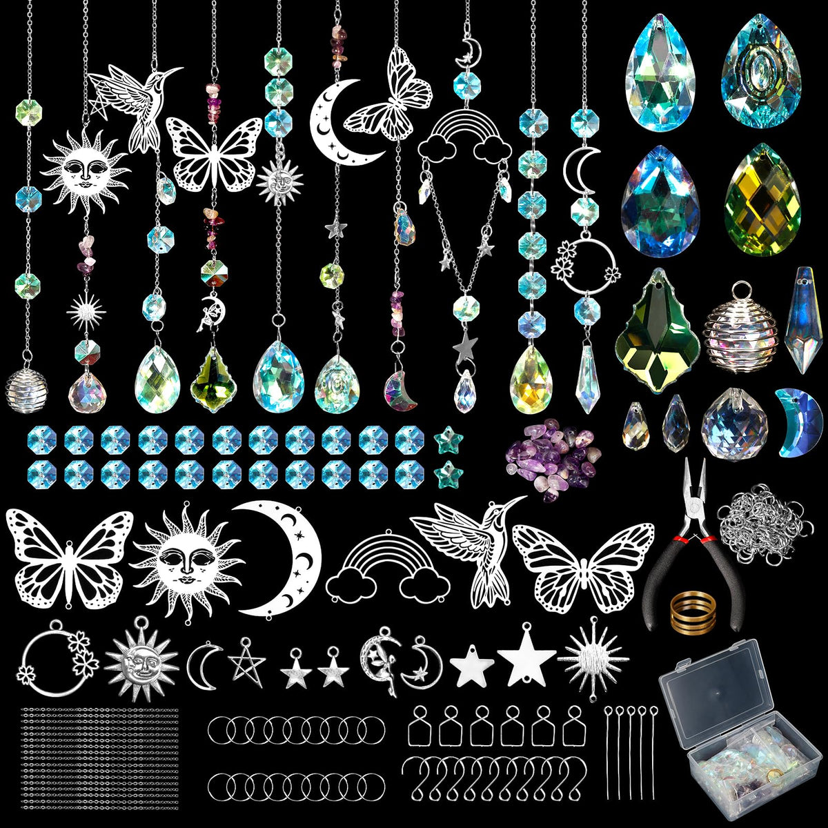 400Pcs DIY Suncatcher Making Kits,Crystal Suncatcher Prism Kit