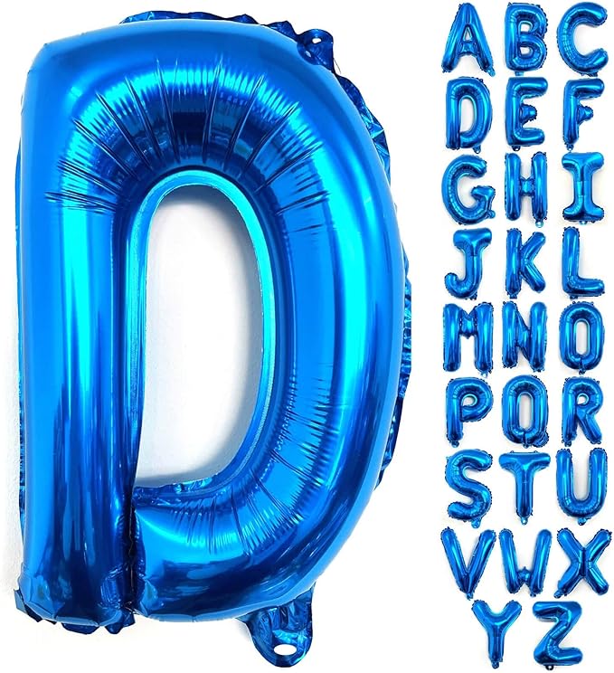 Lovoir 40 Inch Large Blue Letter D Balloons Big Size Jumbo Mylar Foil Helium Balloon for Birthday Party Celebration Decorations Alphabet Blue D