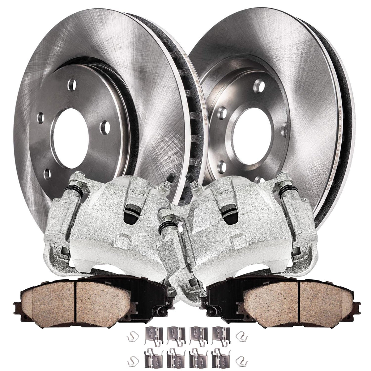 Detroit Axle - Front Brake Kit for Toyota Rav4 Prius V Lexus HS250h Scion xB, Disc Brake Rotors Brake Calipers Ceramic Brake Pad