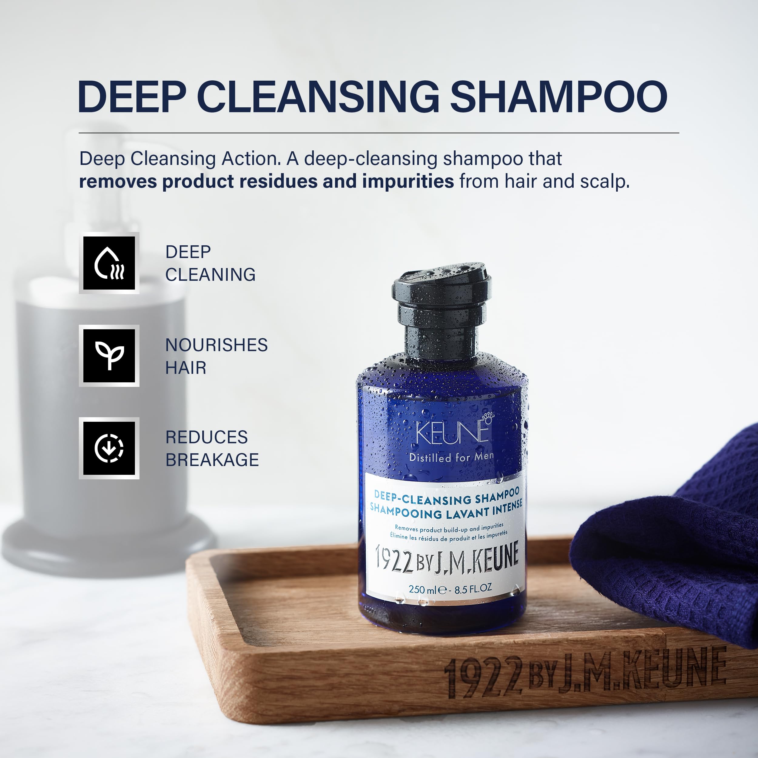 1922 by J.M. Keune Deep Cleansing Shampoo, Men's Clarifying Wash, 8.5 Fl Oz