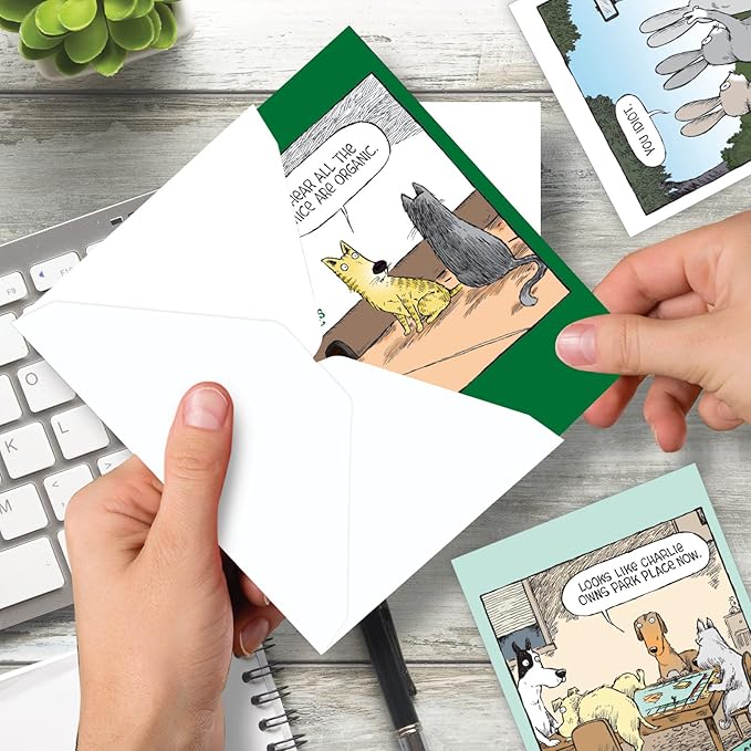 NobleWorks Assortment Pack of 3 Hysterical Birthday Greeting Cards with Envelopes (3 Designs, 1 Each) Animal Crack-Ups VC10233BDG-C1x3
