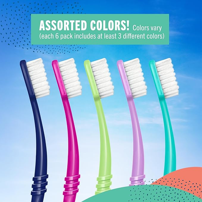 Preserve Eco Friendly Adult Toothbrushes, Made in The USA from Recycled Plastic, Ultra Soft Bristles, Paperboard Package, Colors Vary, 6 Count