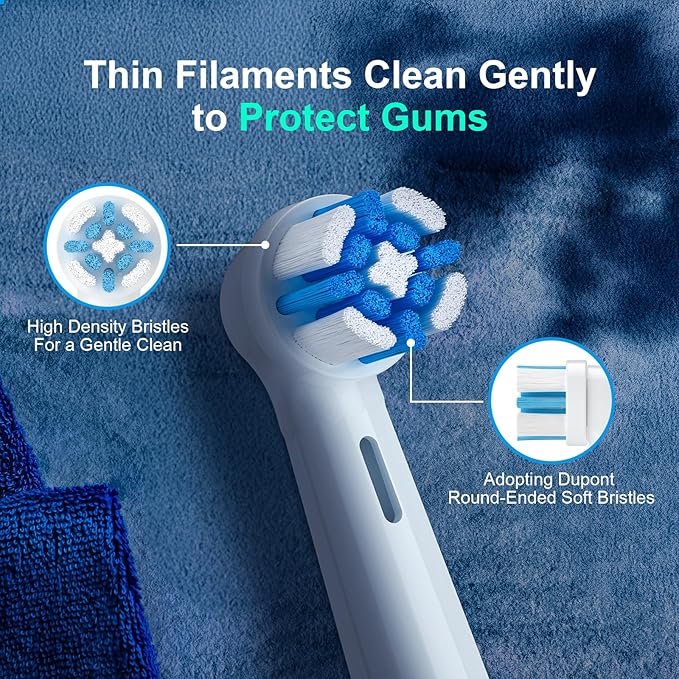 [Upgraded 2025] AmuLumon 4-Pack Ultra-Soft Toothbrush Heads for Oral-B iO Series (iO3/iO4/iO5/iO6/iO7/iO8/iO9/iO10) – Gentle Gum Care, Hygienic Travel-Ready Replacement Brush Heads (White, 4PACK)