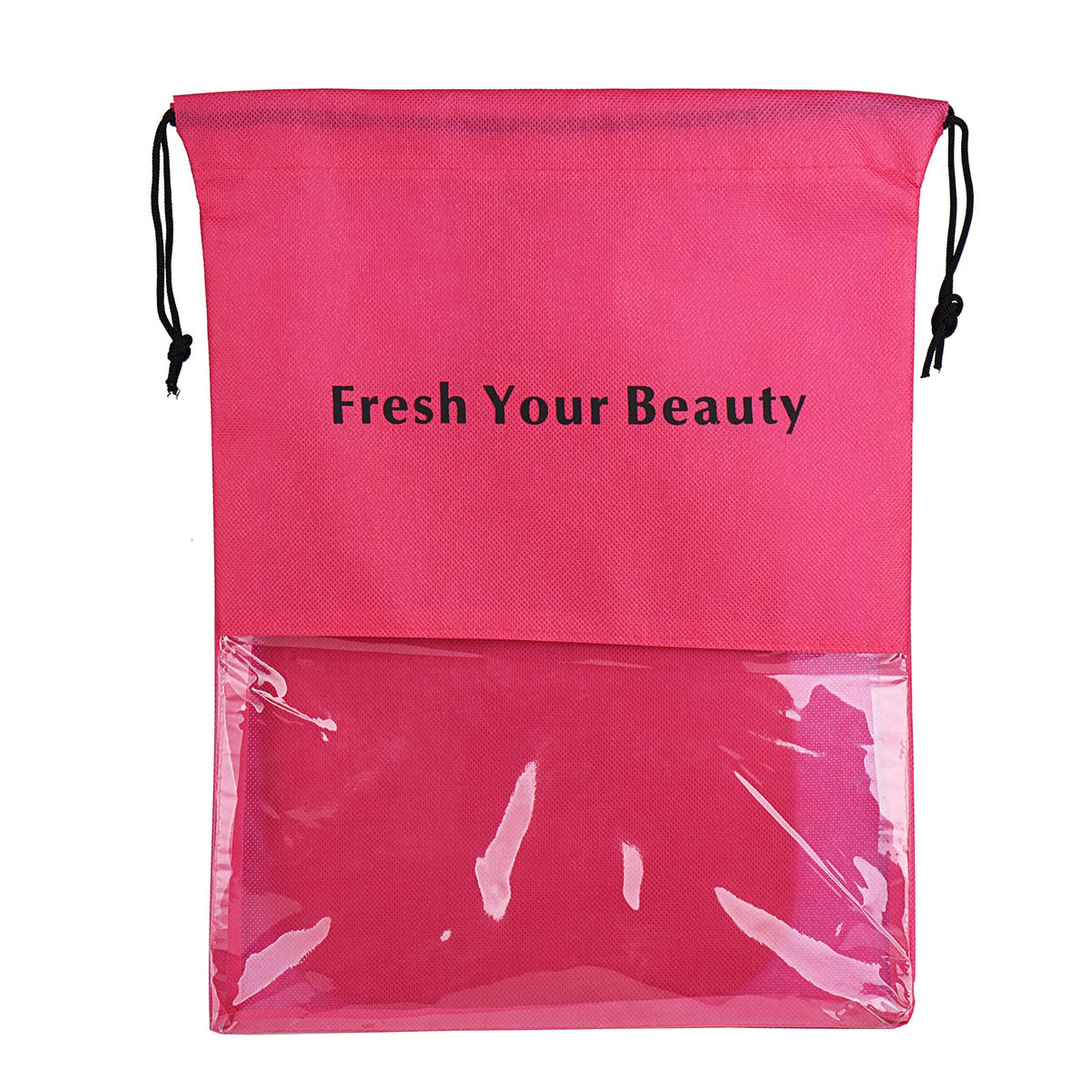10 Packs Wig Storage Bags with Drawstring Hair Extensions Holder Hairpieces Carrier Organizer Dustproof Protector Pouch for Travel Daily Use (Large,Rose red)