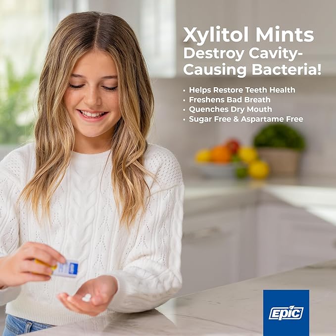 Epic 100% Xylitol Mints - Aspartame Free, Sugar Free - Peppermint Flavored Mints, 55 Pieces (Pack of 5)