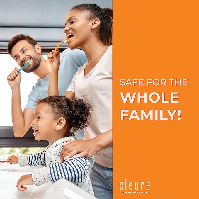Cleure Natural Cinnamon Toothpaste - Flavor-Free, Fluoride-Free - Helps Whiten Teeth - Natural Great Taste for Children & Adults - Cinnamon Flavor (4oz Tube, Pack of 1)