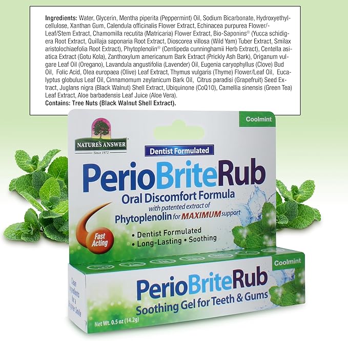 Nature's Answer Periorub Topical Rub, 0.5 oz (Pack of 2) | Dentist Formulated Soothing Gel for Teeth and Gums