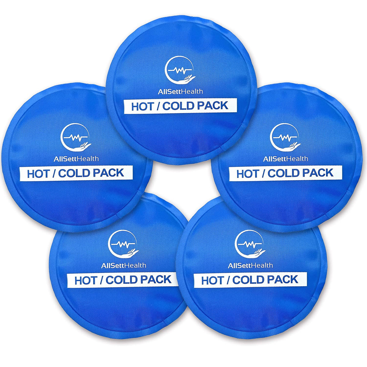 Reusable Round Hot and Cold Gel Ice Packs for Injuries | Cold Compress, Ice Pack, Cold Pack, Gel ice Pack, Cold Packs for Injuries | 5 Pack