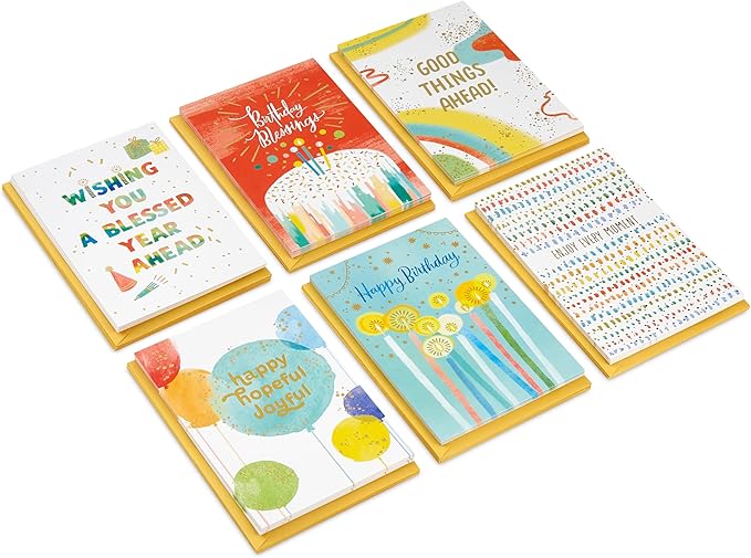 Hallmark Spiritual Birthday Card Assortment (36 Cards with Envelopes, 6 Designs) Blessed Birthday