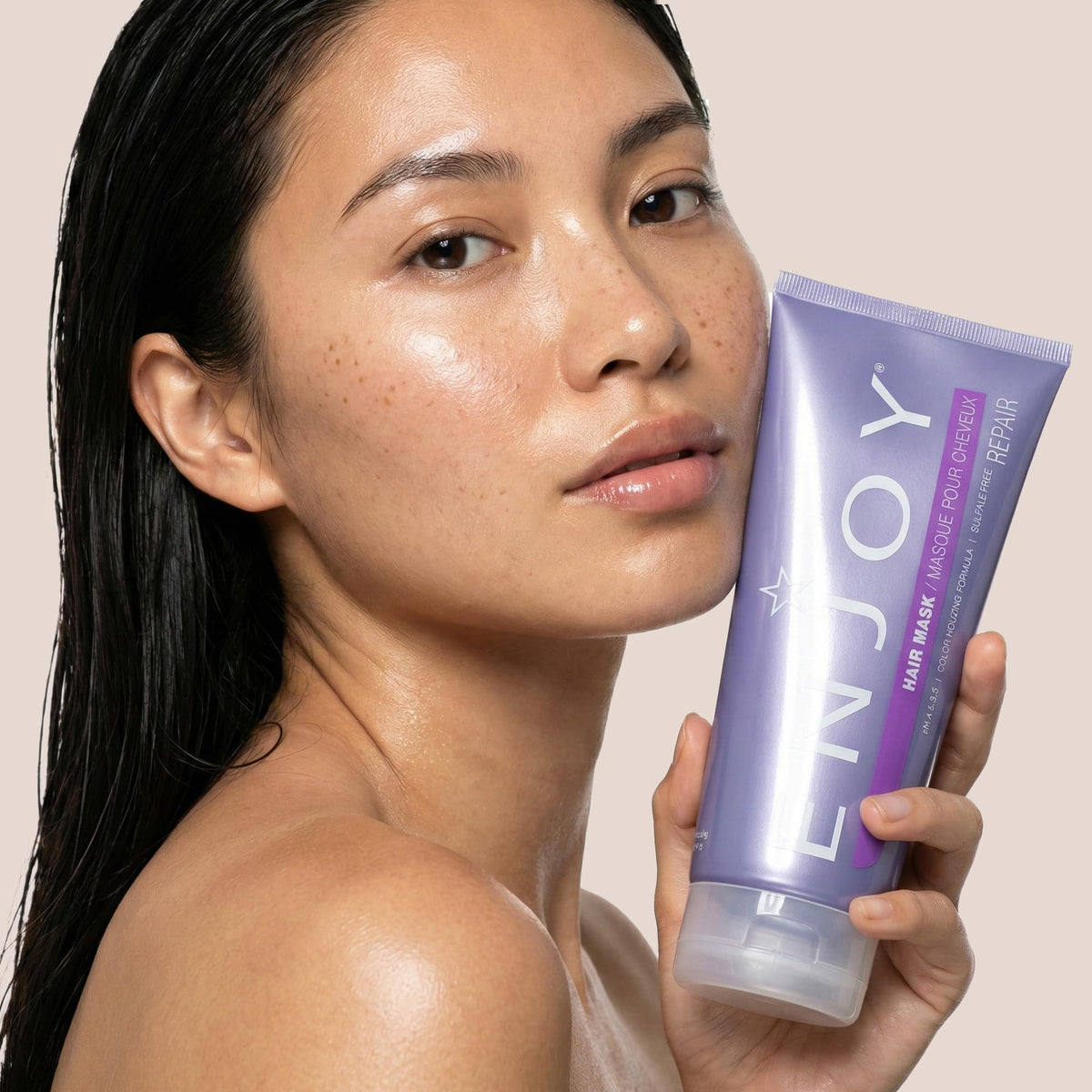 Enjoy Hair Mask, Intensive Deep Conditioning Treatment for Dry & Unruly Hair, Smoothing & Hydrating Repair with Keratin & Pea Protein, Weightless Formula, 8 Oz