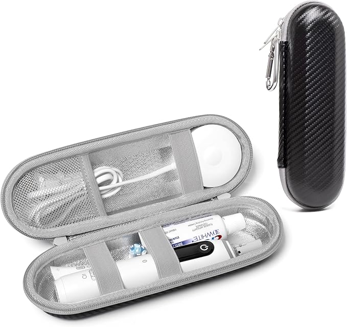 Nincha Hard Shell Electric Toothbrush Case - for Oral-B iO/Pro/Smart Series, Philips Sonicare Electric Toothbrush, Bigger Size Travel Case Fits all Powered Toothbrushes and Accessories Black